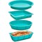 Juvale Silicone Baking Pans Set - 4-Piece Teal Set: Square, Rectangular, Round Cake & Pie - Nonstick Flexible Silicone Bakeware, Oven & Microwave Safe